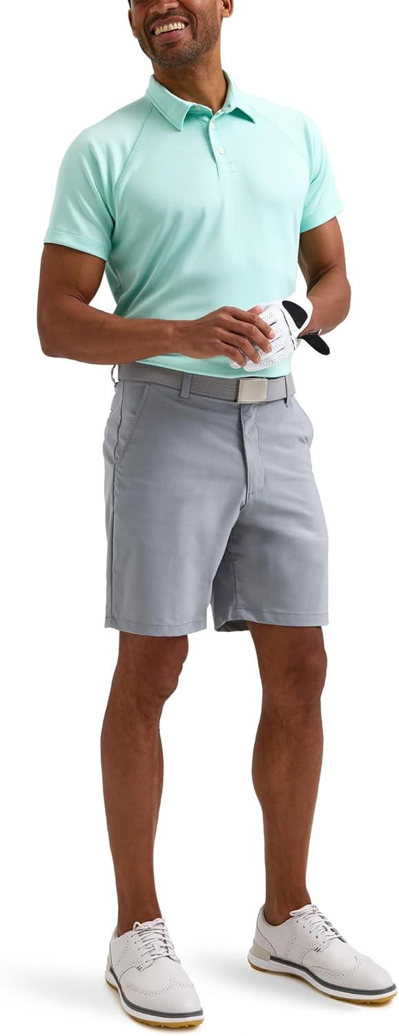 imageLee Mens Golf Series Synthetic Flat Front Chino ShortNew Gray