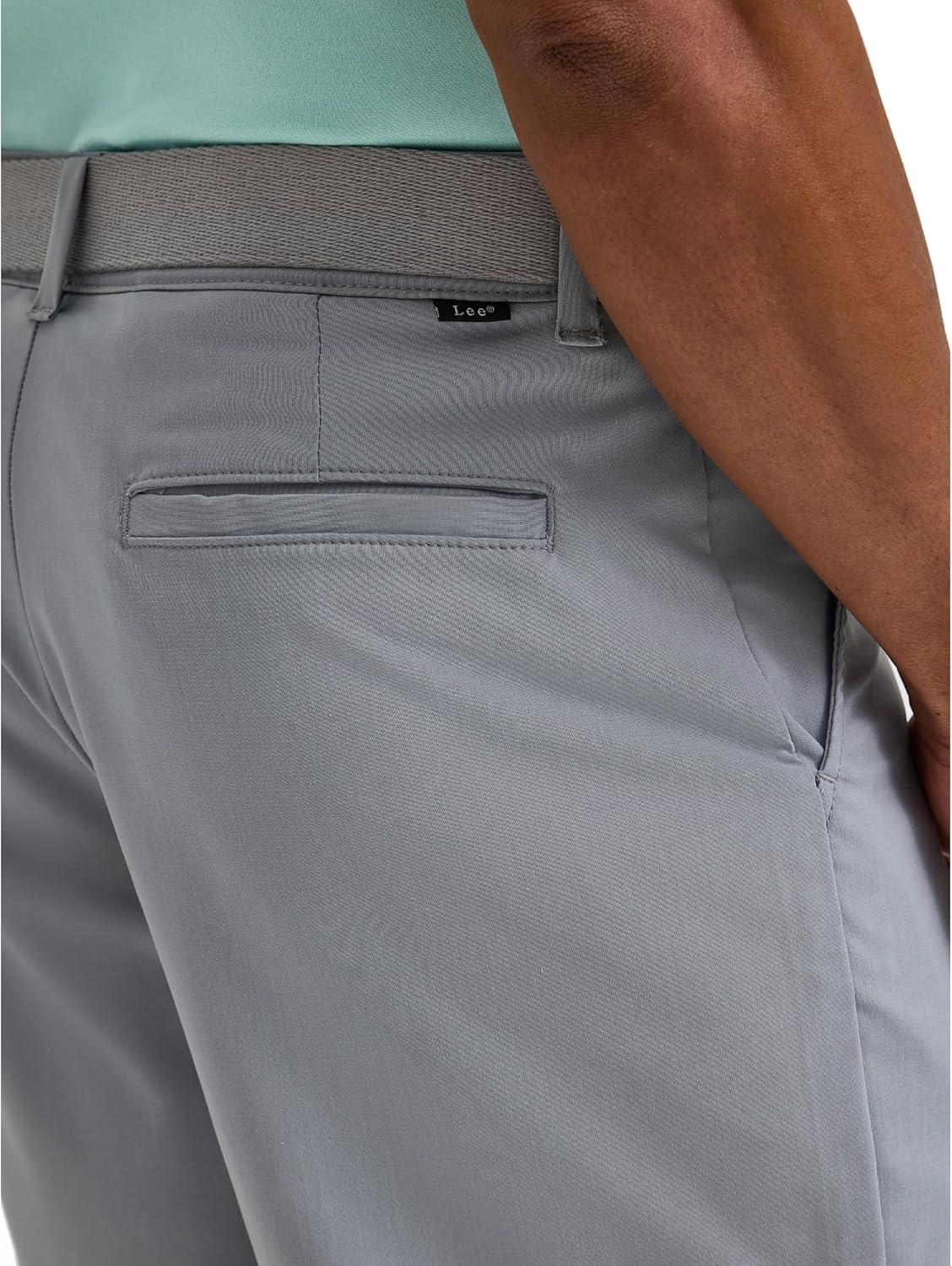 imageLee Mens Golf Series Synthetic Flat Front Chino ShortNew Gray