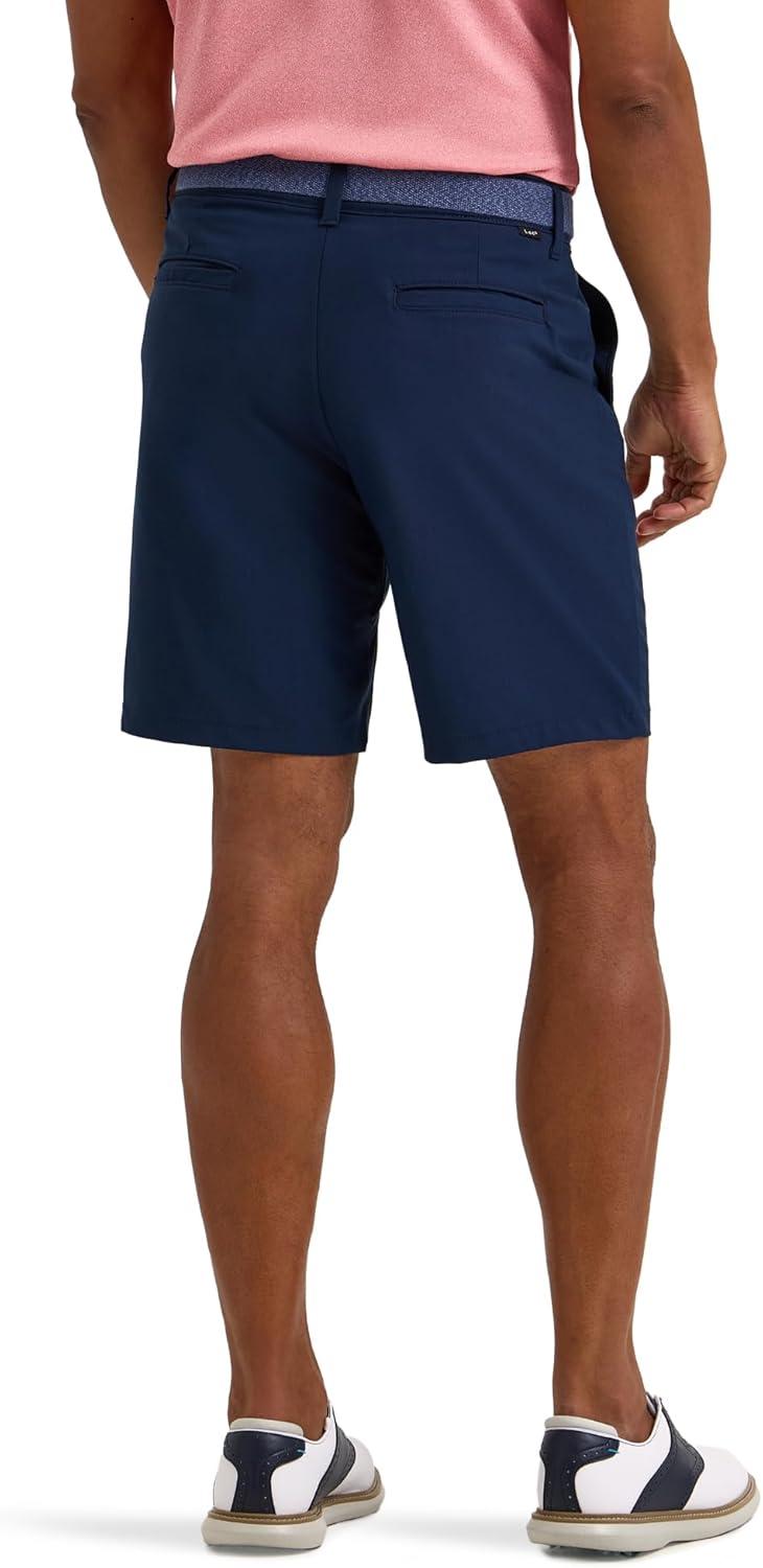imageLee Mens Golf Series Synthetic Flat Front Chino ShortPeacoat