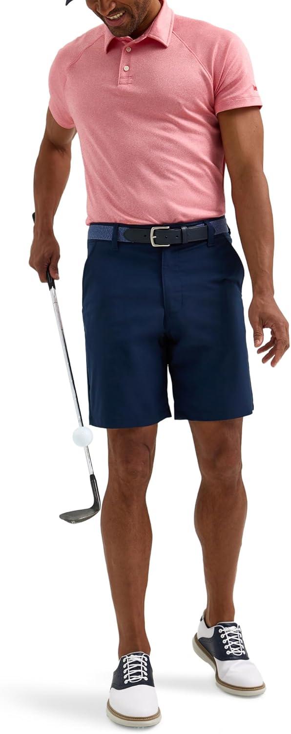 imageLee Mens Golf Series Synthetic Flat Front Chino ShortPeacoat