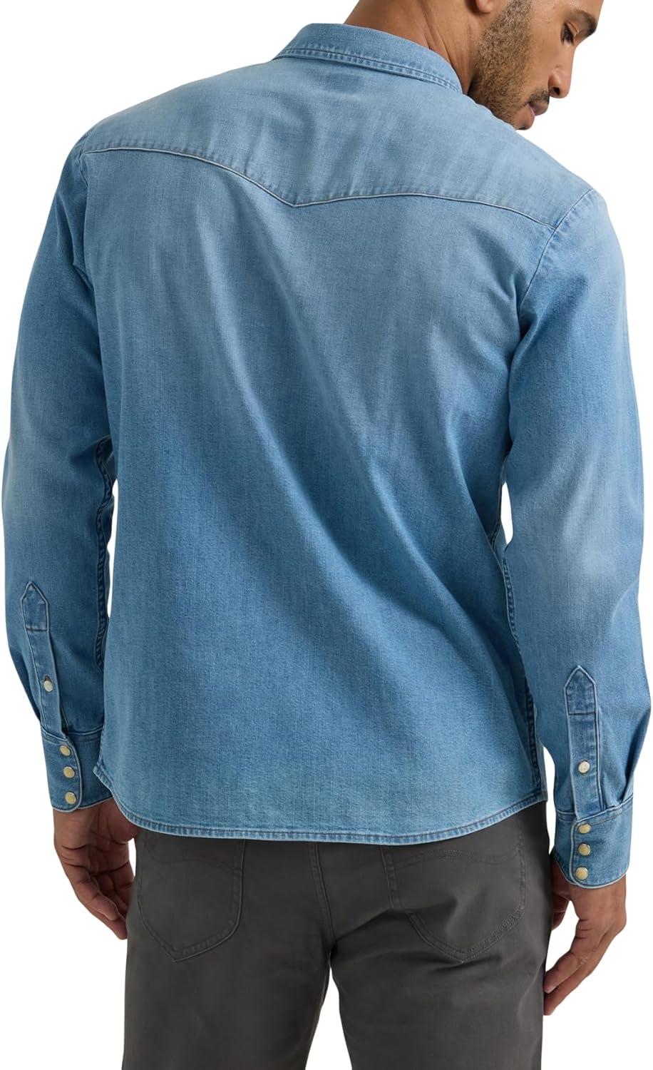 imageLee Mens Heritage Western ShirtLight Worn in Wash