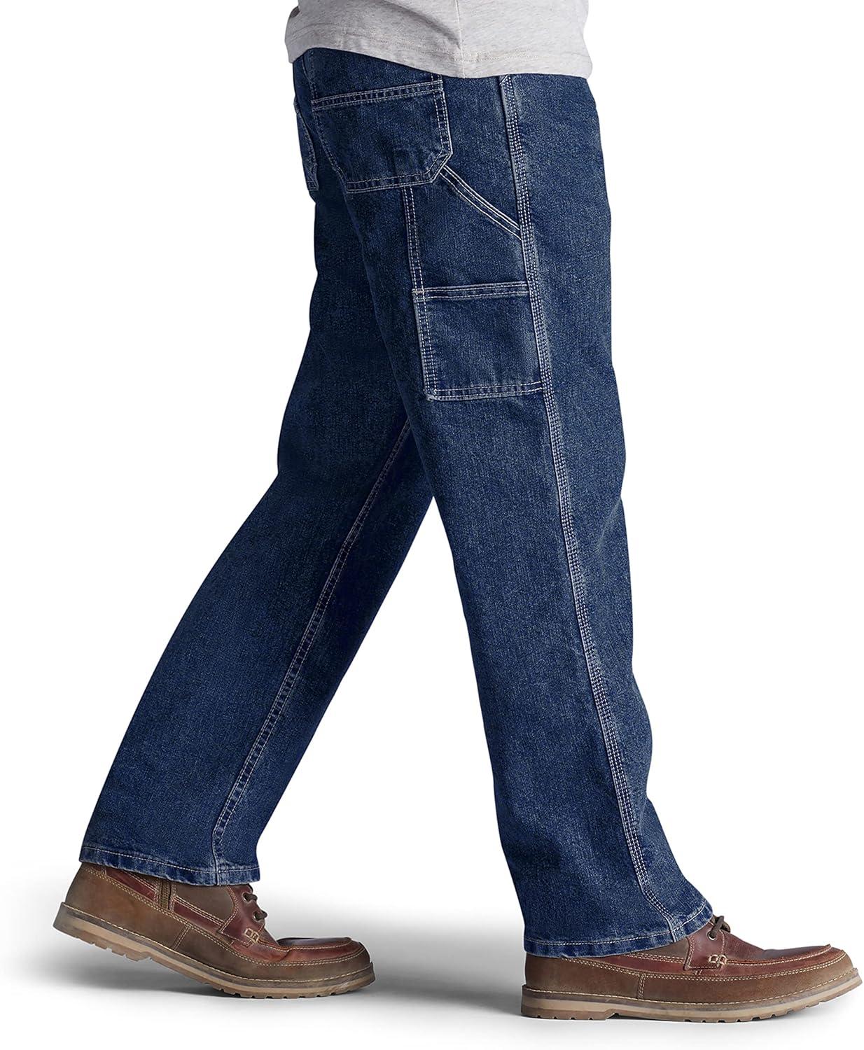 imageLee Mens Loose Fit Straight Leg Carpenter JeanOriginal Stone