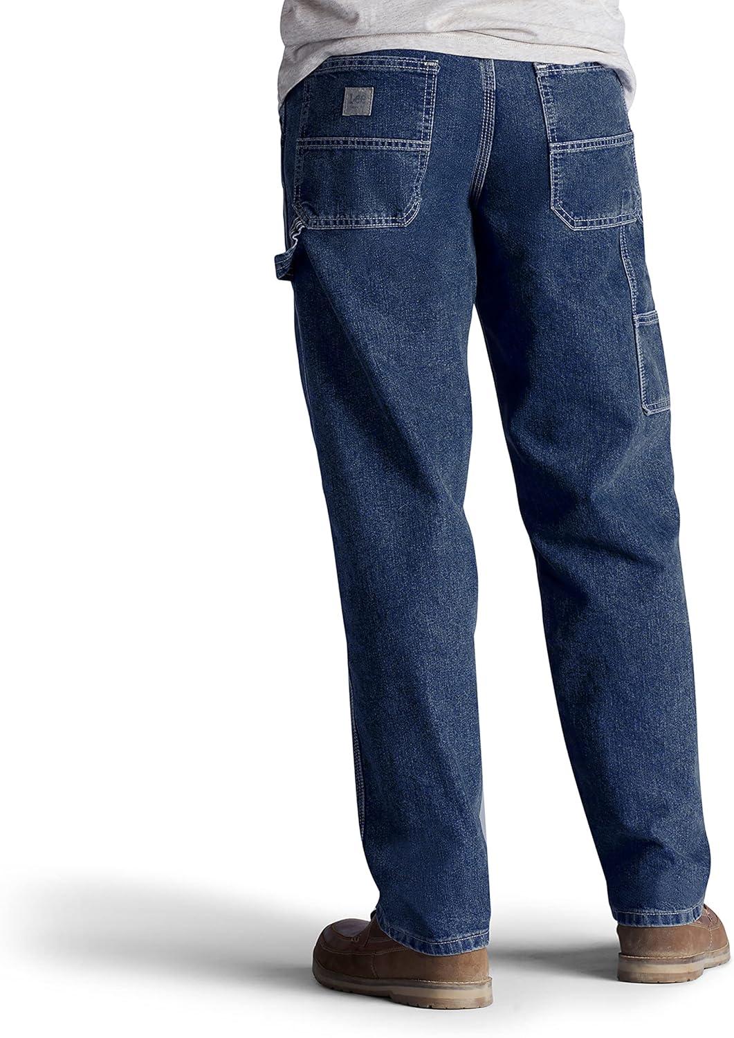 imageLee Mens Loose Fit Straight Leg Carpenter JeanOriginal Stone