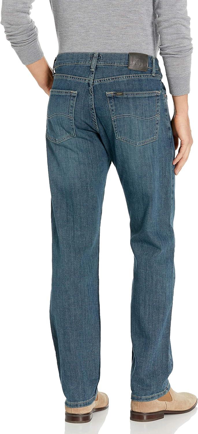 imageLee Mens Regular Fit Straight Leg JeanTitanium