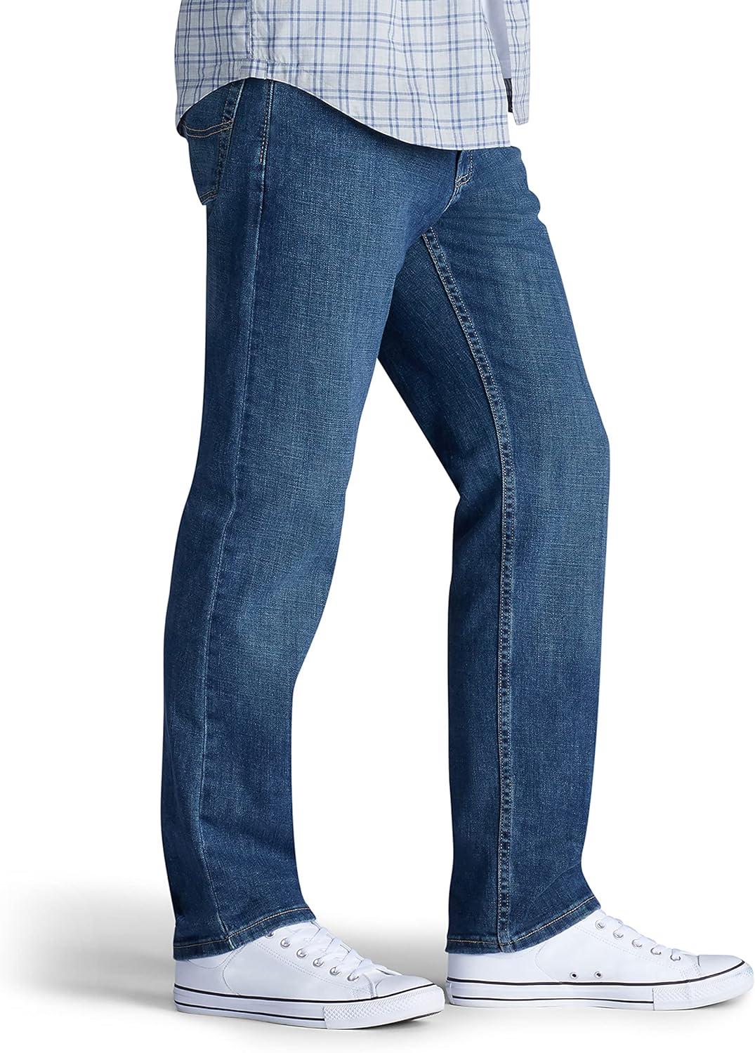 imageLee Mens Regular Fit Straight Leg JeanTitanium