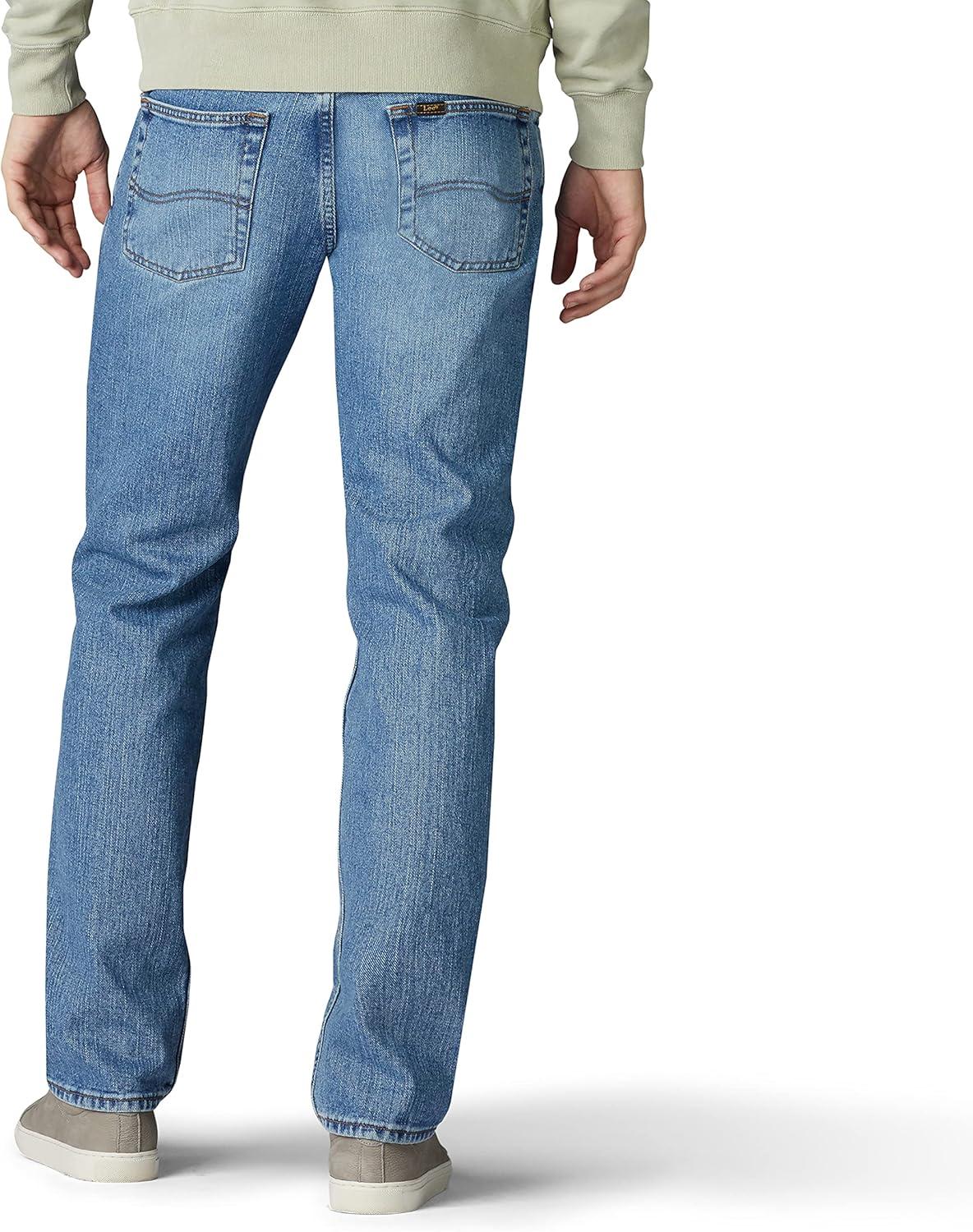 imageLee Mens Regular Fit Straight Leg JeanVintage Stone