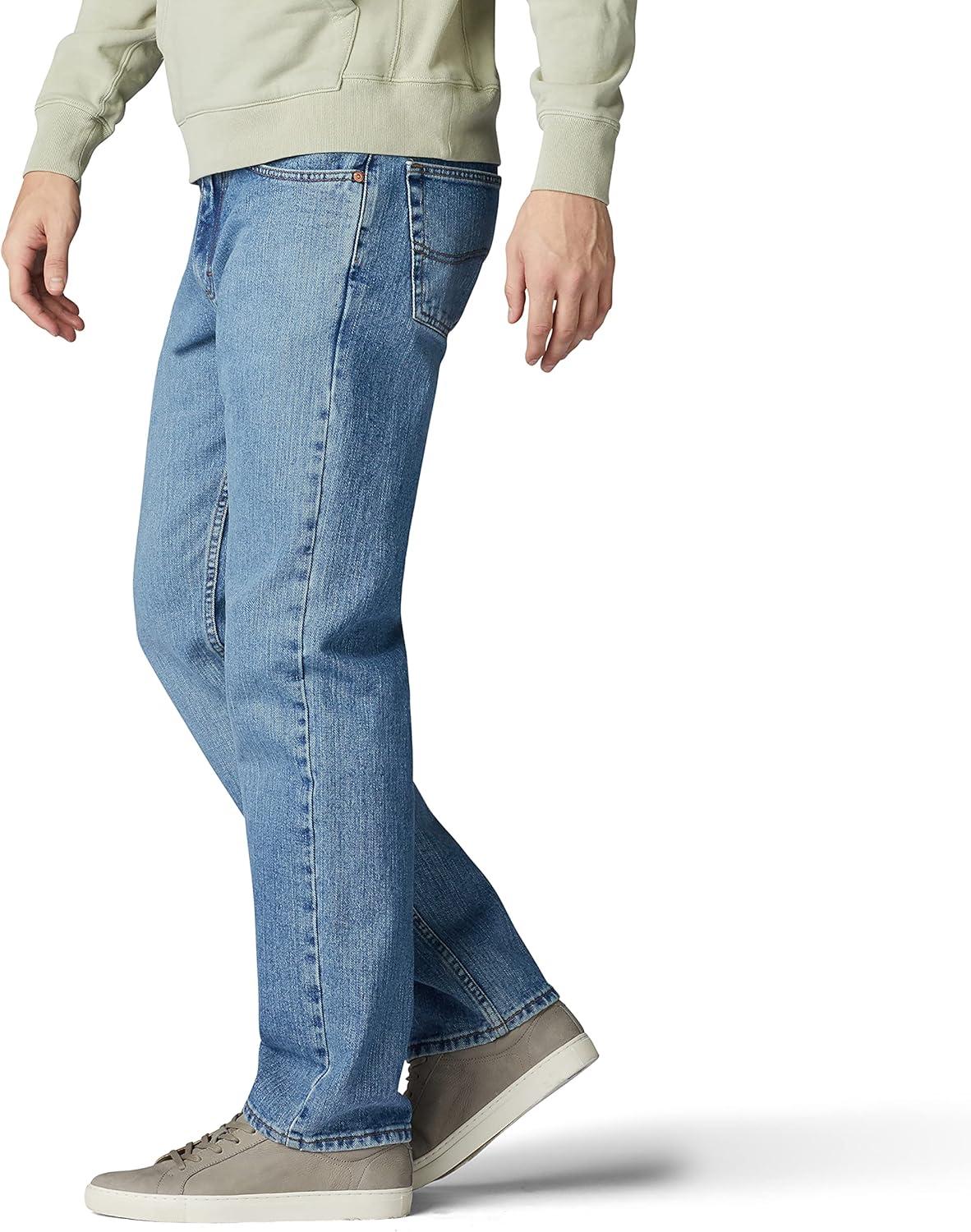 imageLee Mens Regular Fit Straight Leg JeanVintage Stone