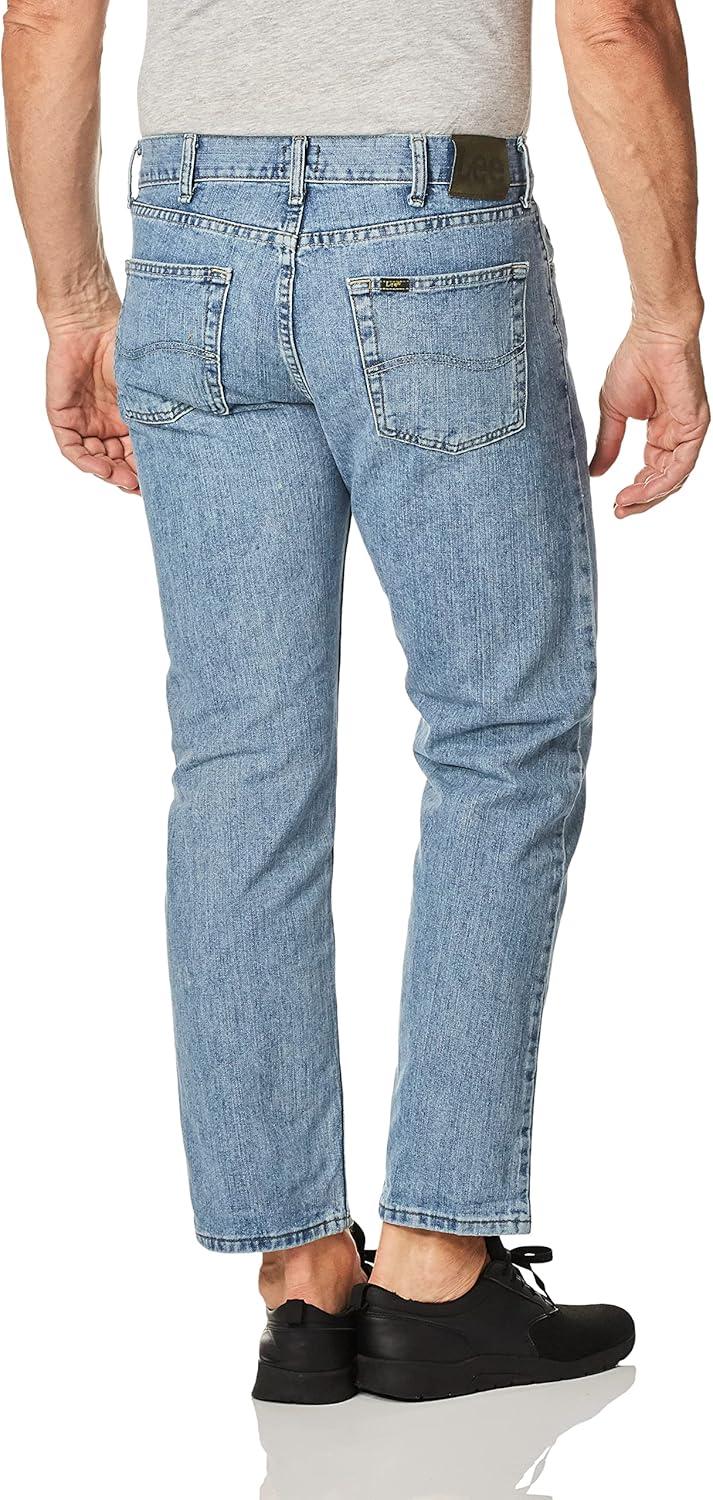 imageLee Mens Regular Fit Straight Leg JeanWorn Light