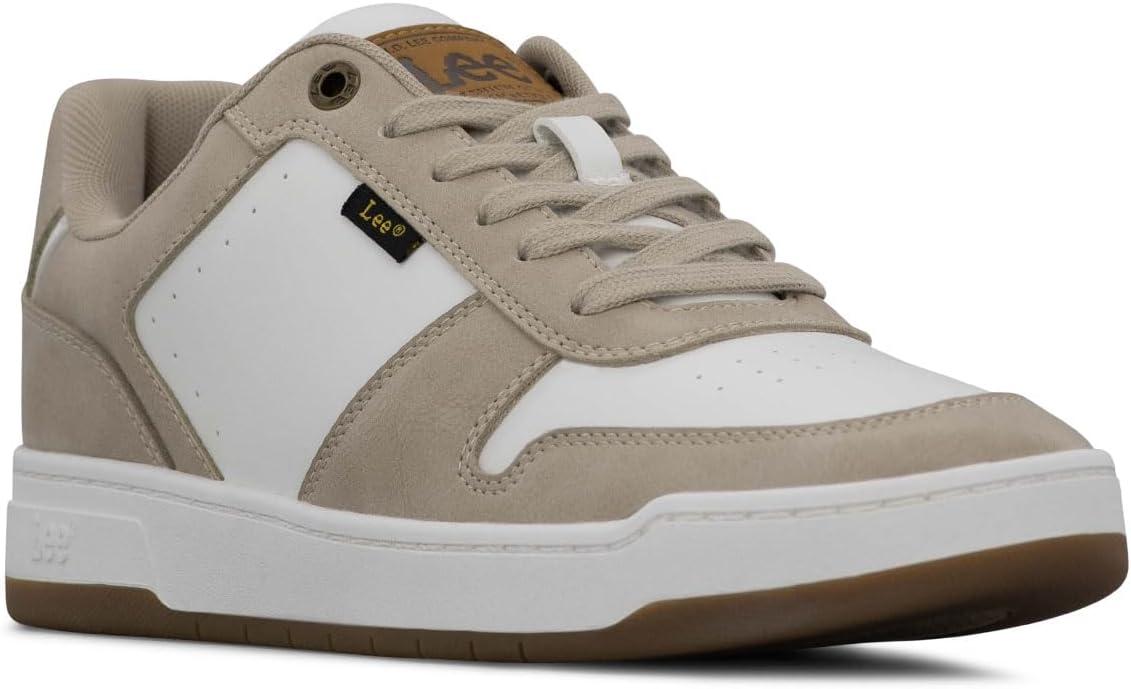 imageLee Mens Specter Retro Court Fashion SneakerPebbleWinter White