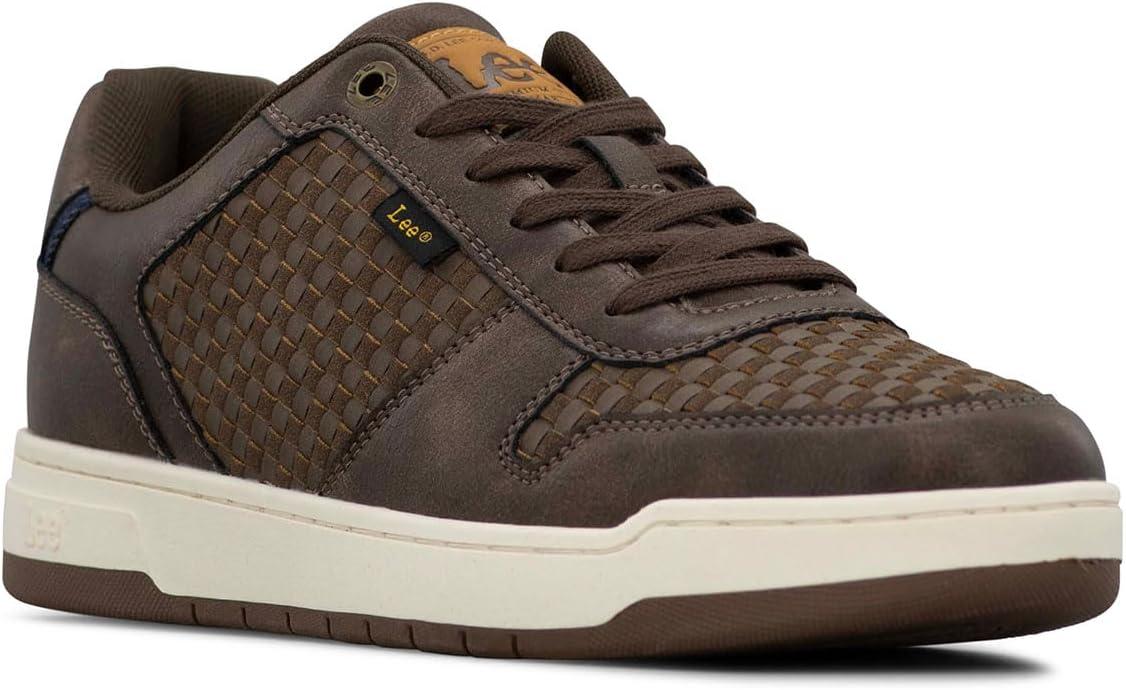 imageLee Mens Specter Retro Court Fashion SneakerTobacco BrownBlack Coffee