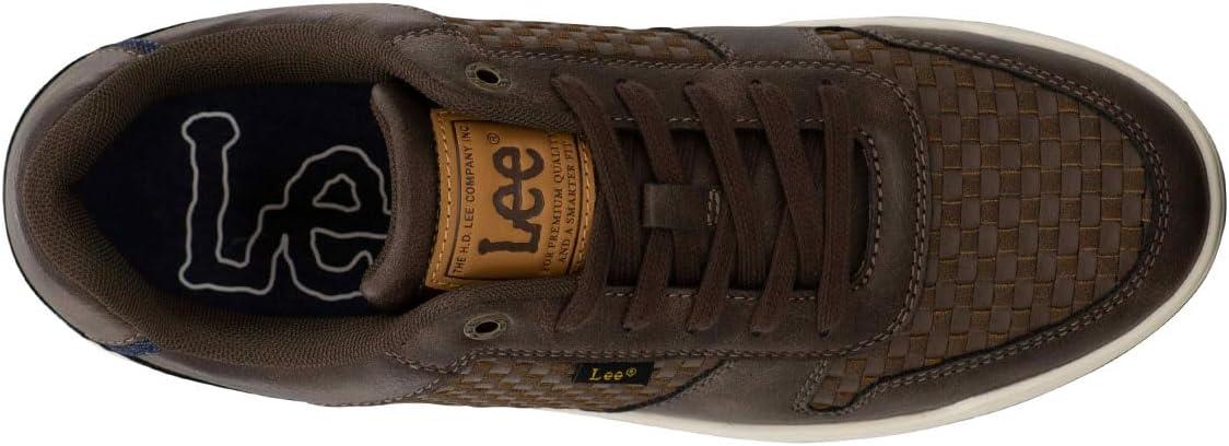 imageLee Mens Specter Retro Court Fashion SneakerTobacco BrownBlack Coffee