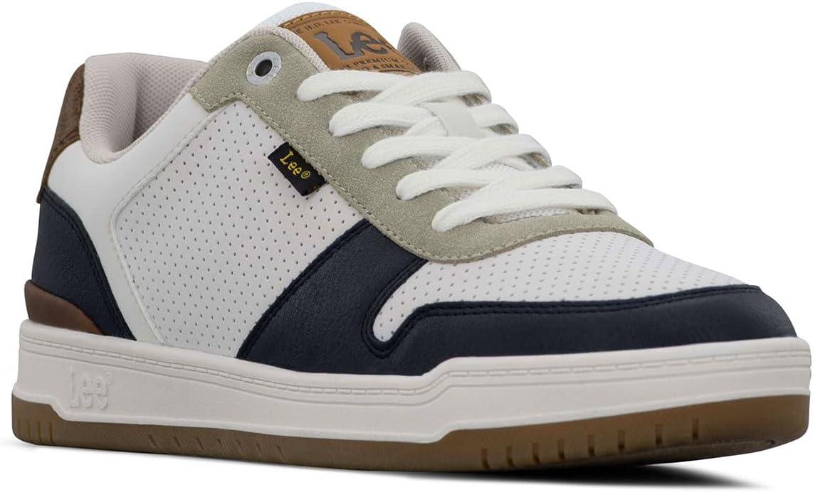 imageLee Mens Specter Retro Court Fashion SneakerWhip CreamMidnightPebbleCognac