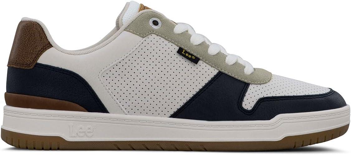 imageLee Mens Specter Retro Court Fashion SneakerWhip CreamMidnightPebbleCognac