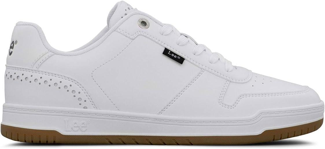 imageLee Mens Specter Retro Court Fashion SneakerWhite MonoGum