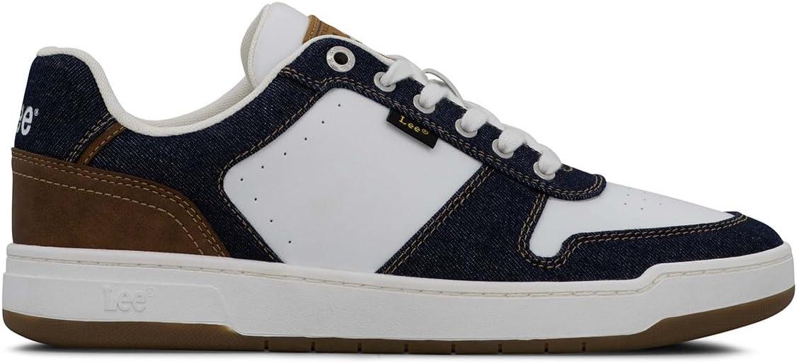 imageLee Mens Specter Retro Court Fashion SneakerWhiteNavy Denim