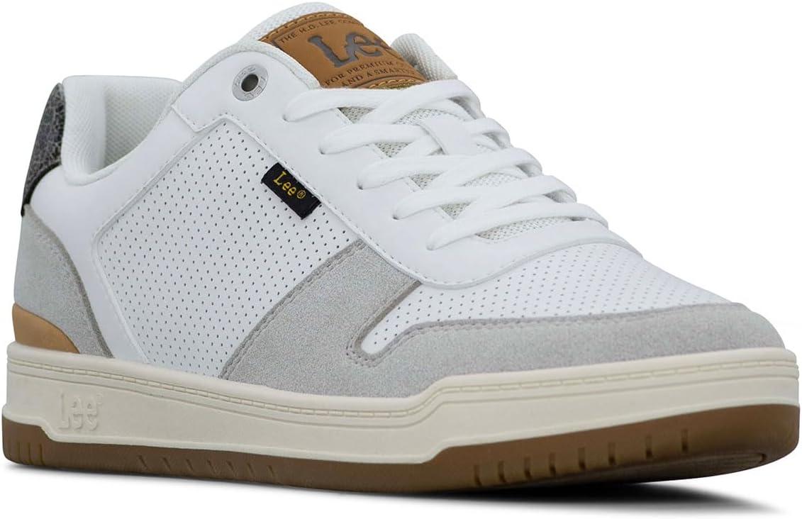 imageLee Mens Specter Retro Court Fashion SneakerWinter WhiteNatural Black