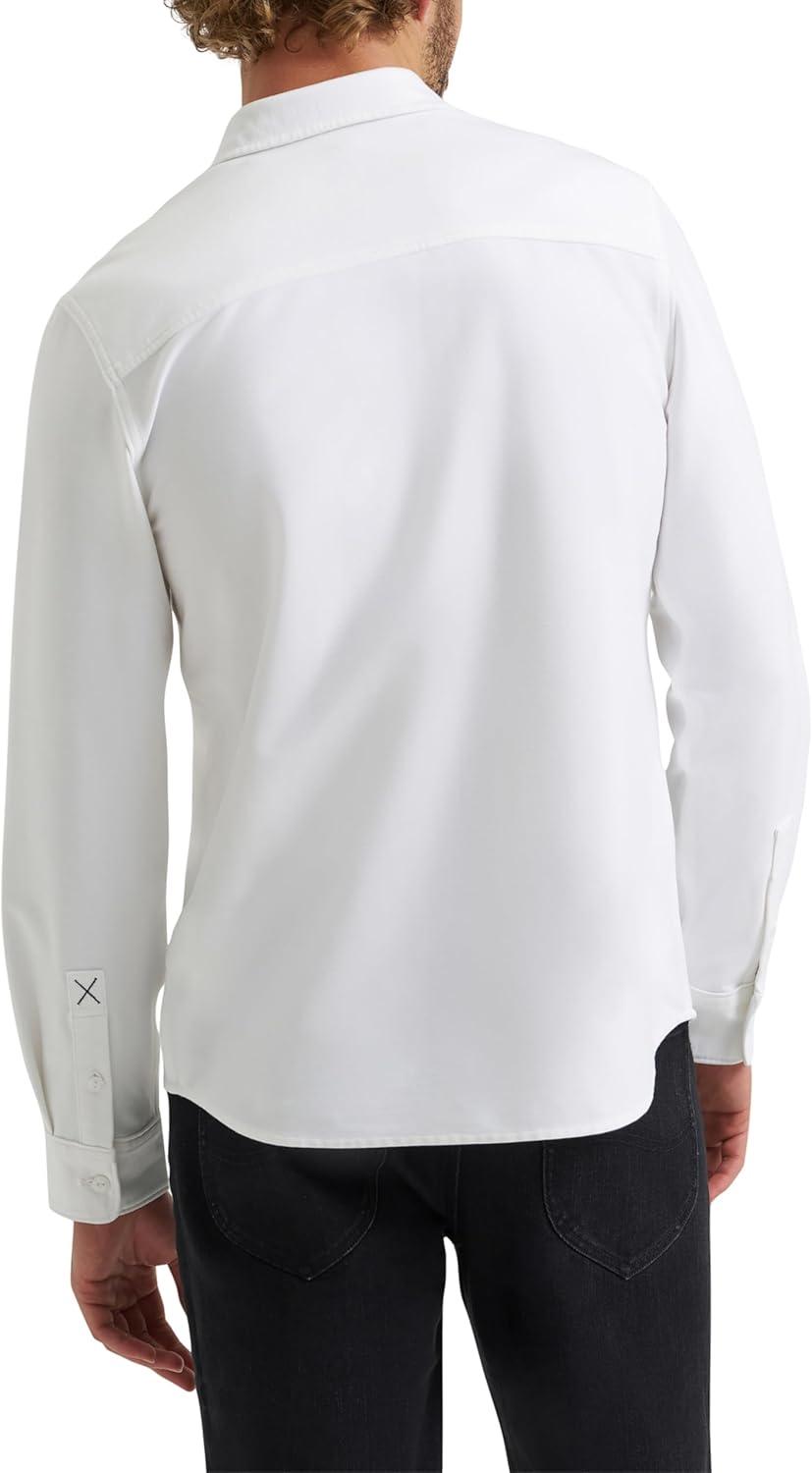 imageLee Mens X Knit Long Sleeve AllPurpose 1 Pocket ShirtBright White