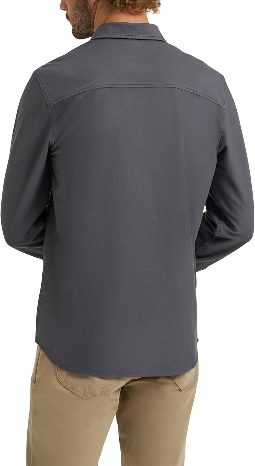 imageLee Mens X Knit Long Sleeve AllPurpose 1 Pocket ShirtPainters Gray
