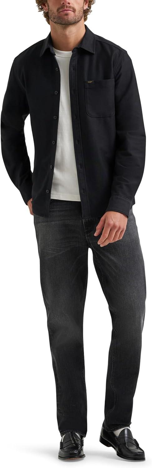 imageLee Mens X Knit Long Sleeve AllPurpose 1 Pocket ShirtUnionall Black