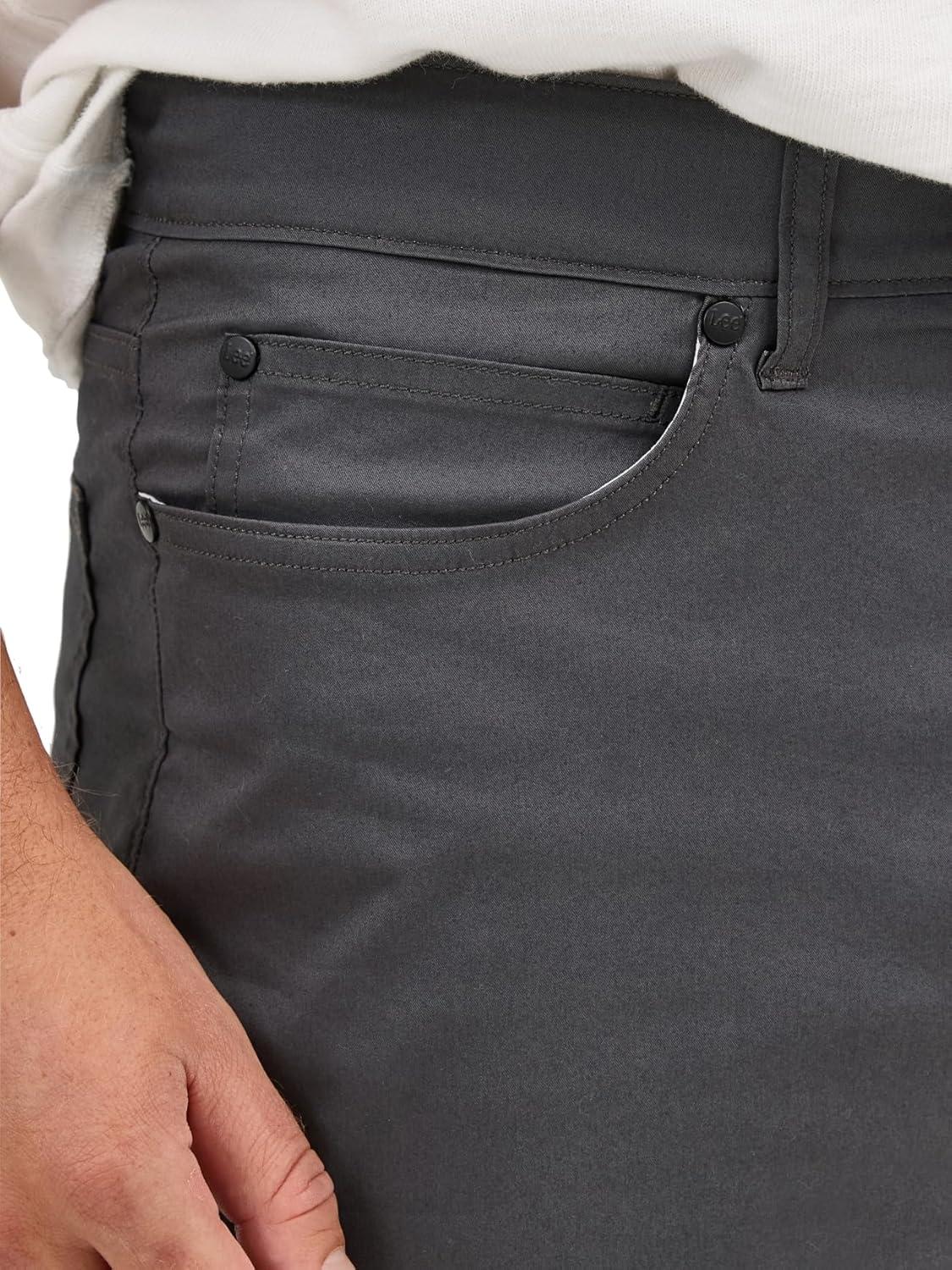 imageLee Mens X Lite 5Pocket Casual PantStatic Gray
