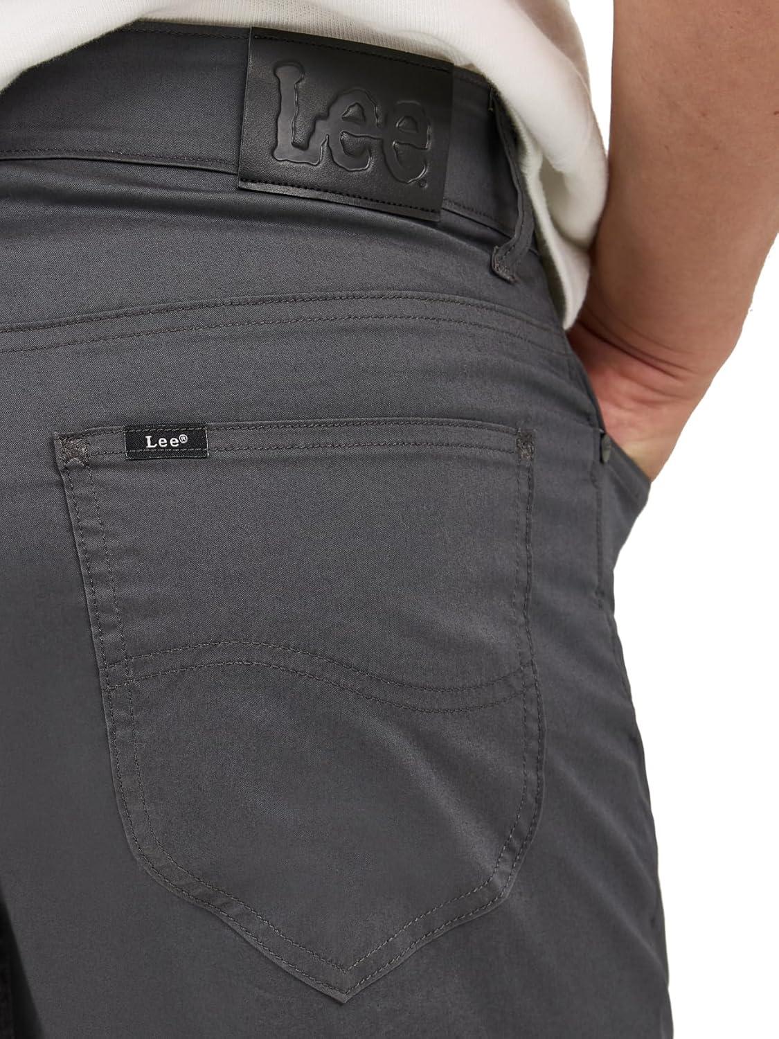 imageLee Mens X Lite 5Pocket Casual PantStatic Gray