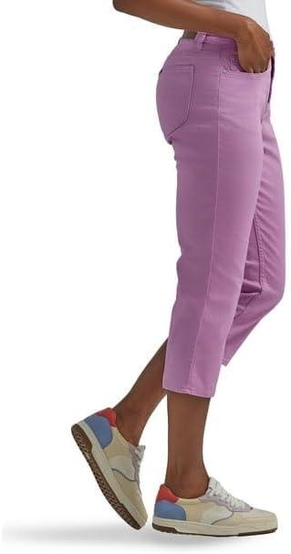 imageLee Womens Flex Motion Regular Fit 5 Pocket Capri JeanJeansPurple