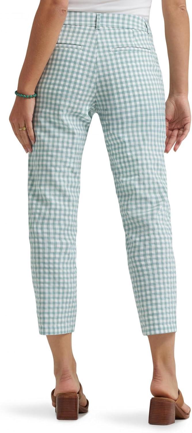 imageLee Womens Gingham 23 Stretch Capri PantNaturalDesert Sage Gingham