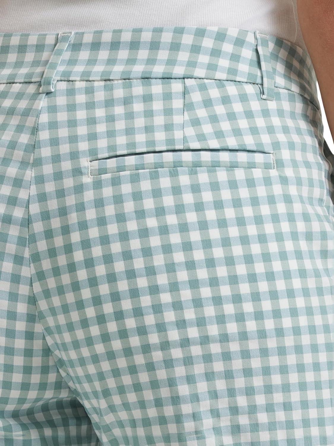 imageLee Womens Gingham 23 Stretch Capri PantNaturalDesert Sage Gingham