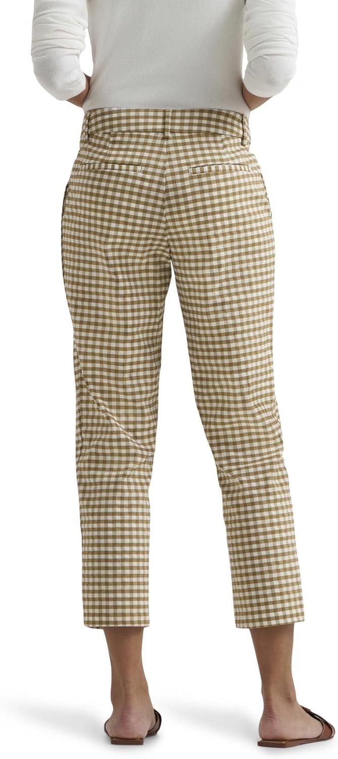 imageLee Womens Gingham 23 Stretch Capri PantNaturalSafari Gingham