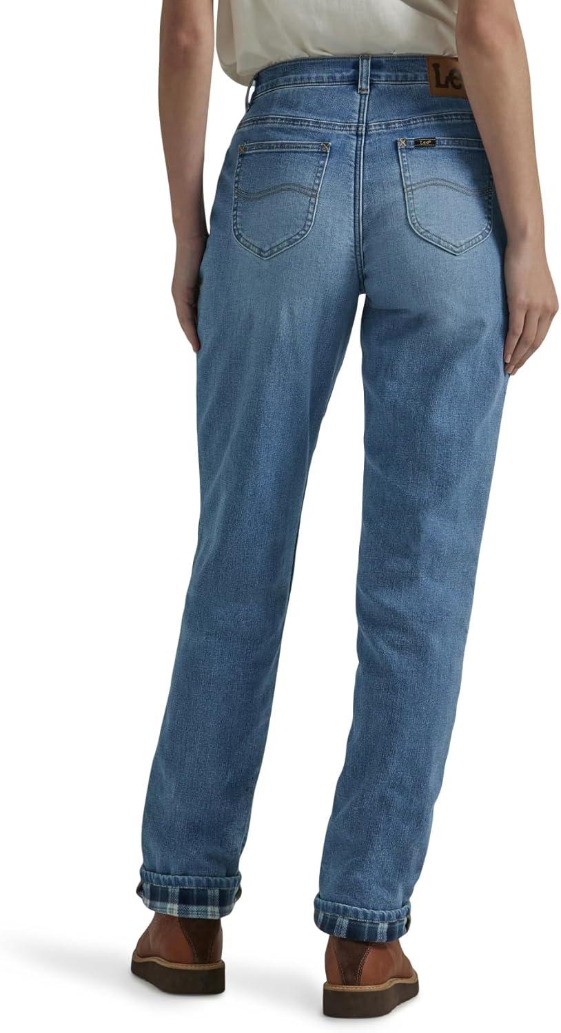 imageLee Womens Relaxed Fit Straight Leg JeanFleecelined Alpine Frost