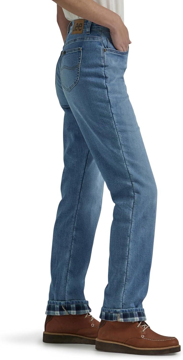 imageLee Womens Relaxed Fit Straight Leg JeanFleecelined Alpine Frost