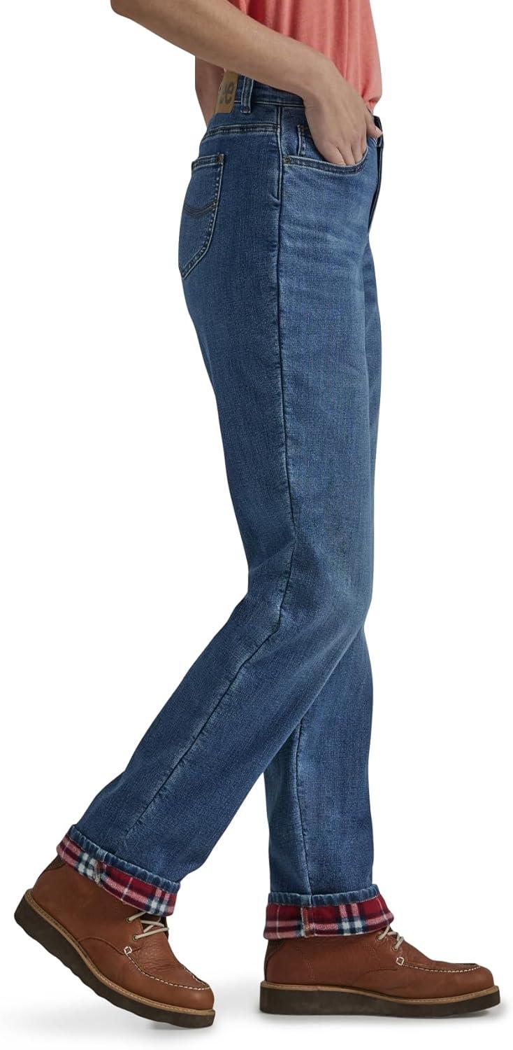 imageLee Womens Relaxed Fit Straight Leg JeanFleecelined Snowy Dawn