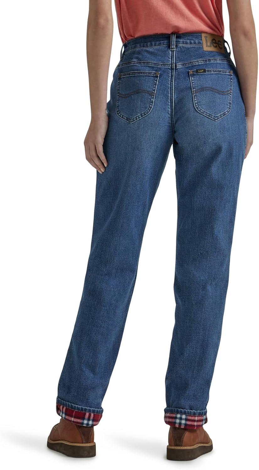imageLee Womens Relaxed Fit Straight Leg JeanFleecelined Snowy Dawn