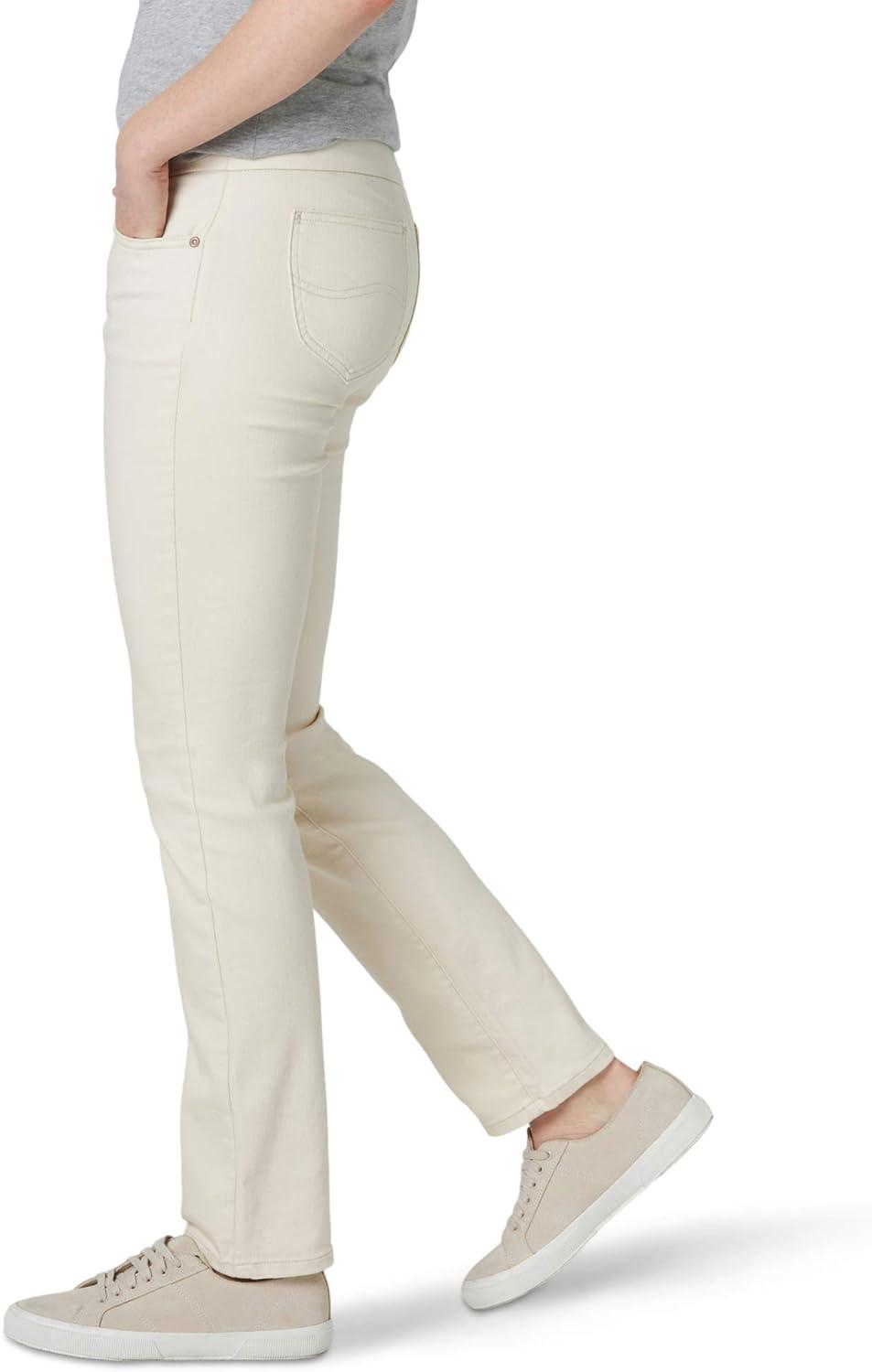 imageLee Womens Sculpting Slim Fit Slim Leg Pull On JeanWhite Cap Gray