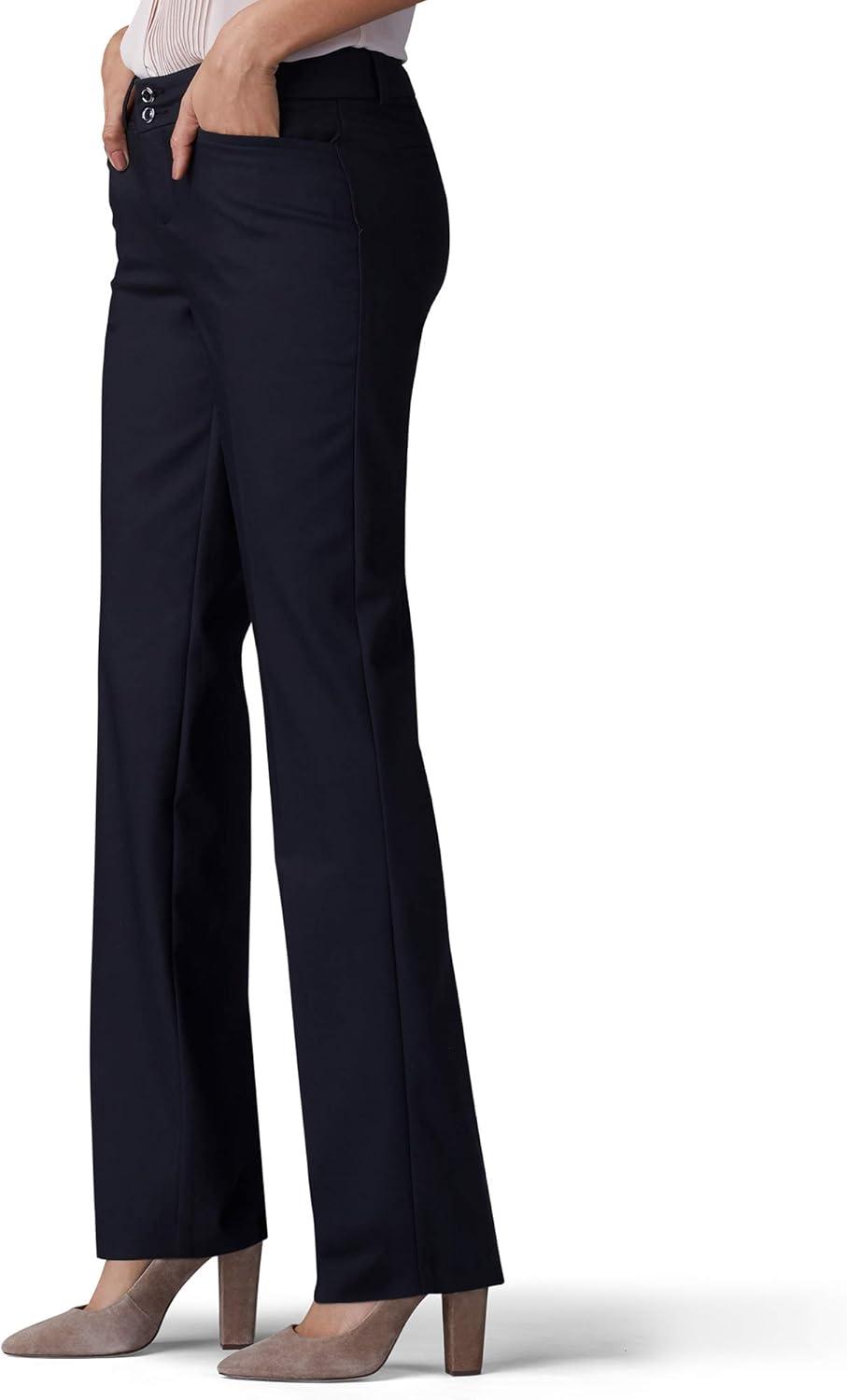 imageLee Womens Secretly Shapes Regular Fit Straight Leg PantsBlack