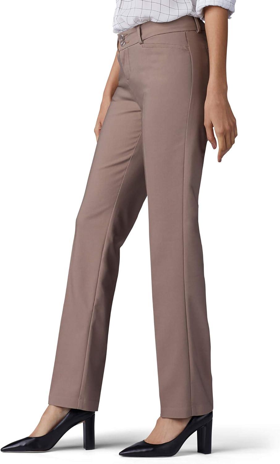 imageLee Womens Secretly Shapes Regular Fit Straight Leg PantsLight Fawn