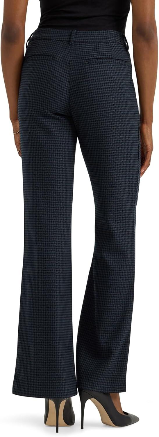 imageLee Womens Wrinkle Free Mid Rise Bootcut PantCharcoal Black Houndstooth