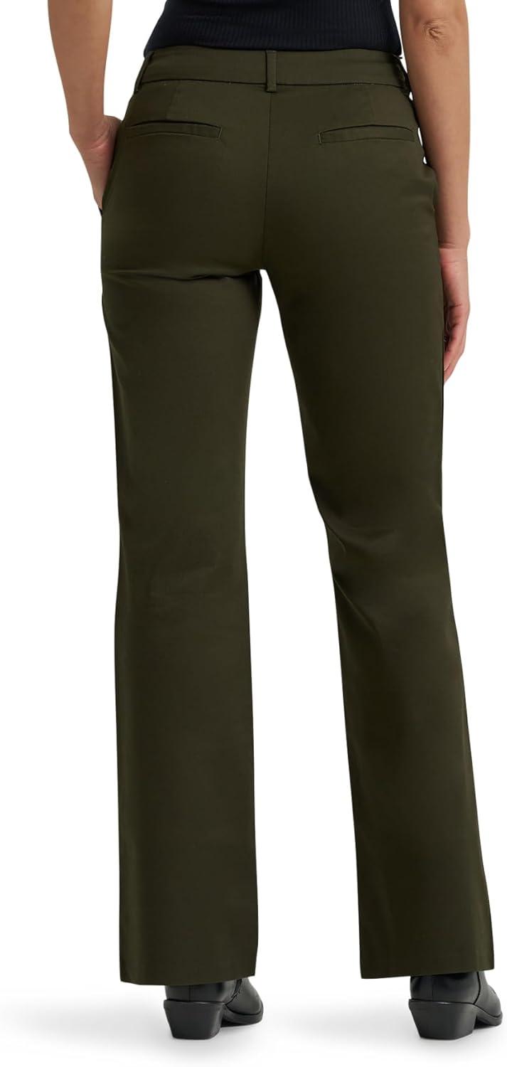 imageLee Womens Wrinkle Free Mid Rise Bootcut PantOlive Night
