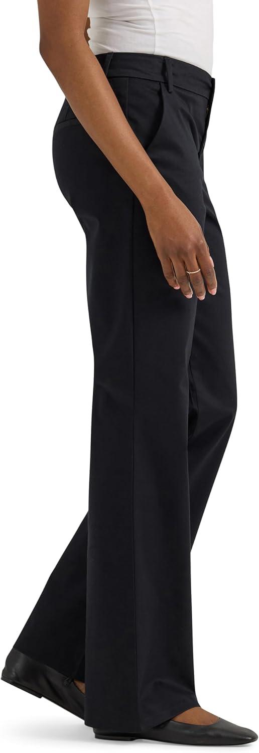 imageLee Womens Wrinkle Free Mid Rise Bootcut PantUnionall Black