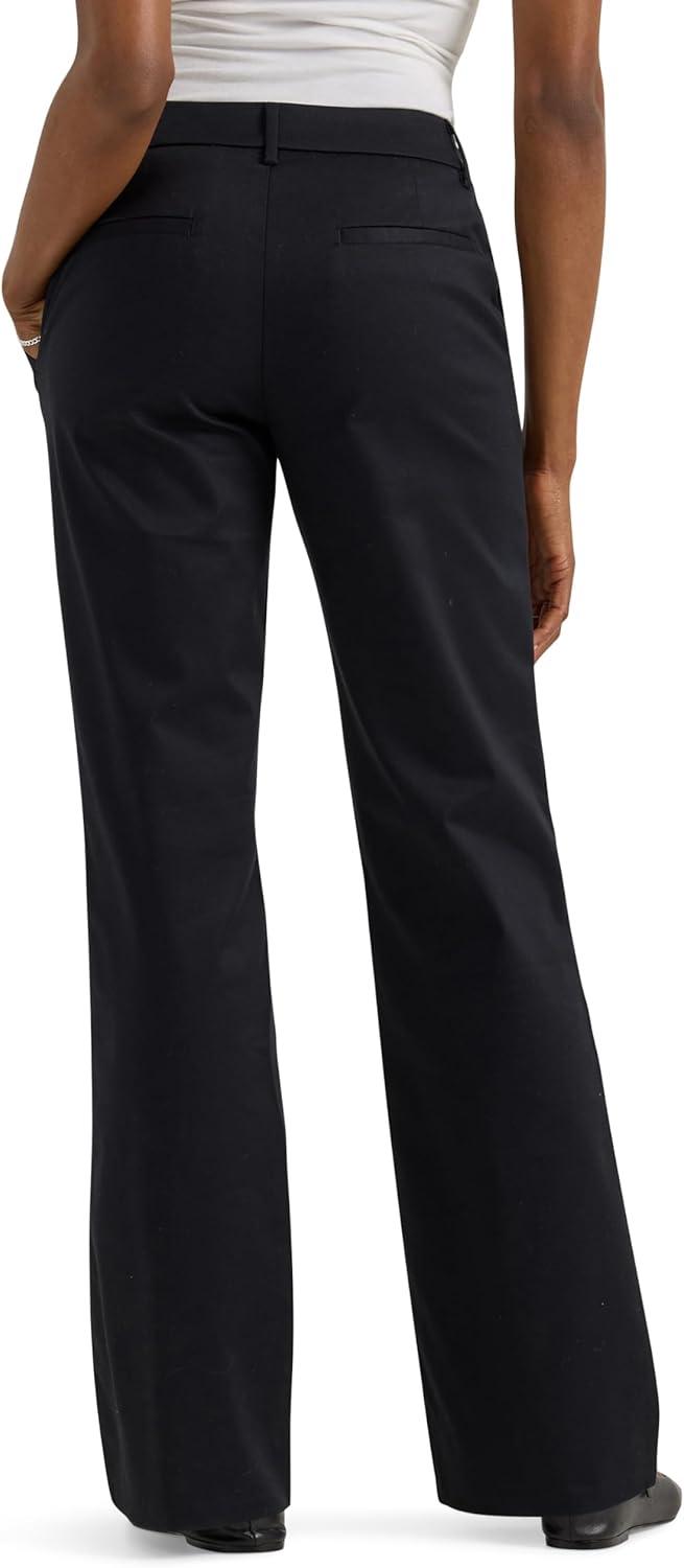 imageLee Womens Wrinkle Free Mid Rise Bootcut PantUnionall Black