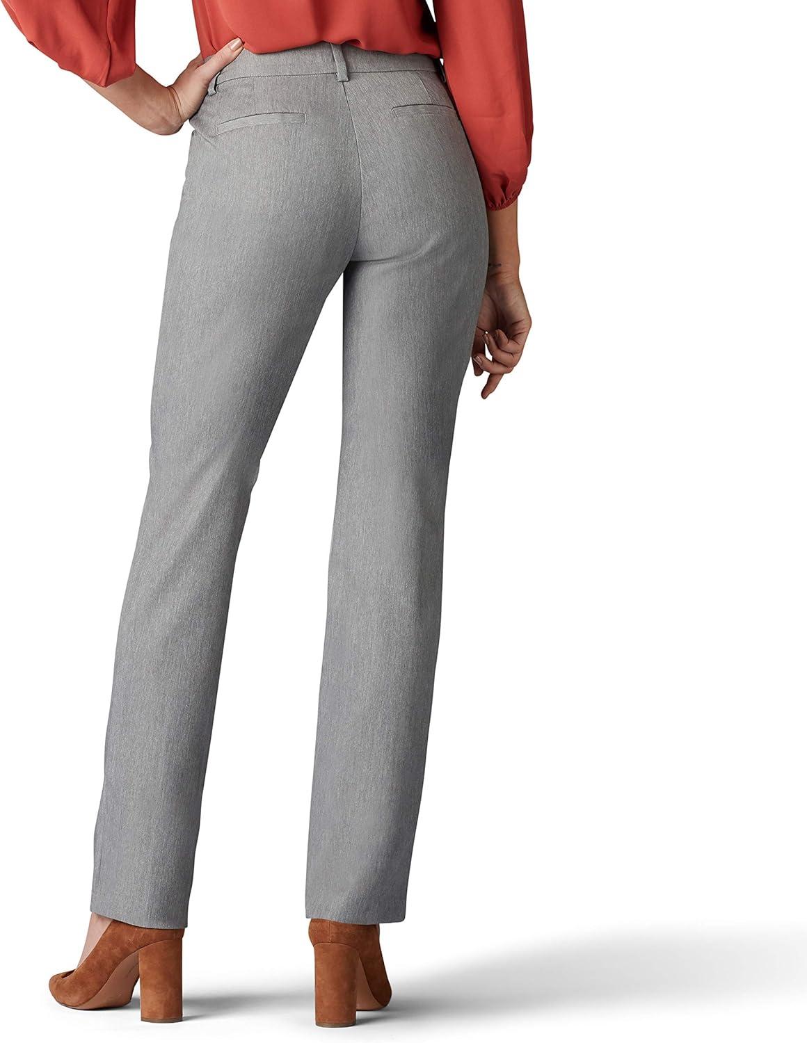 imageLee Womens Wrinkle Free Relaxed Fit Straight Leg PantAsh Heather