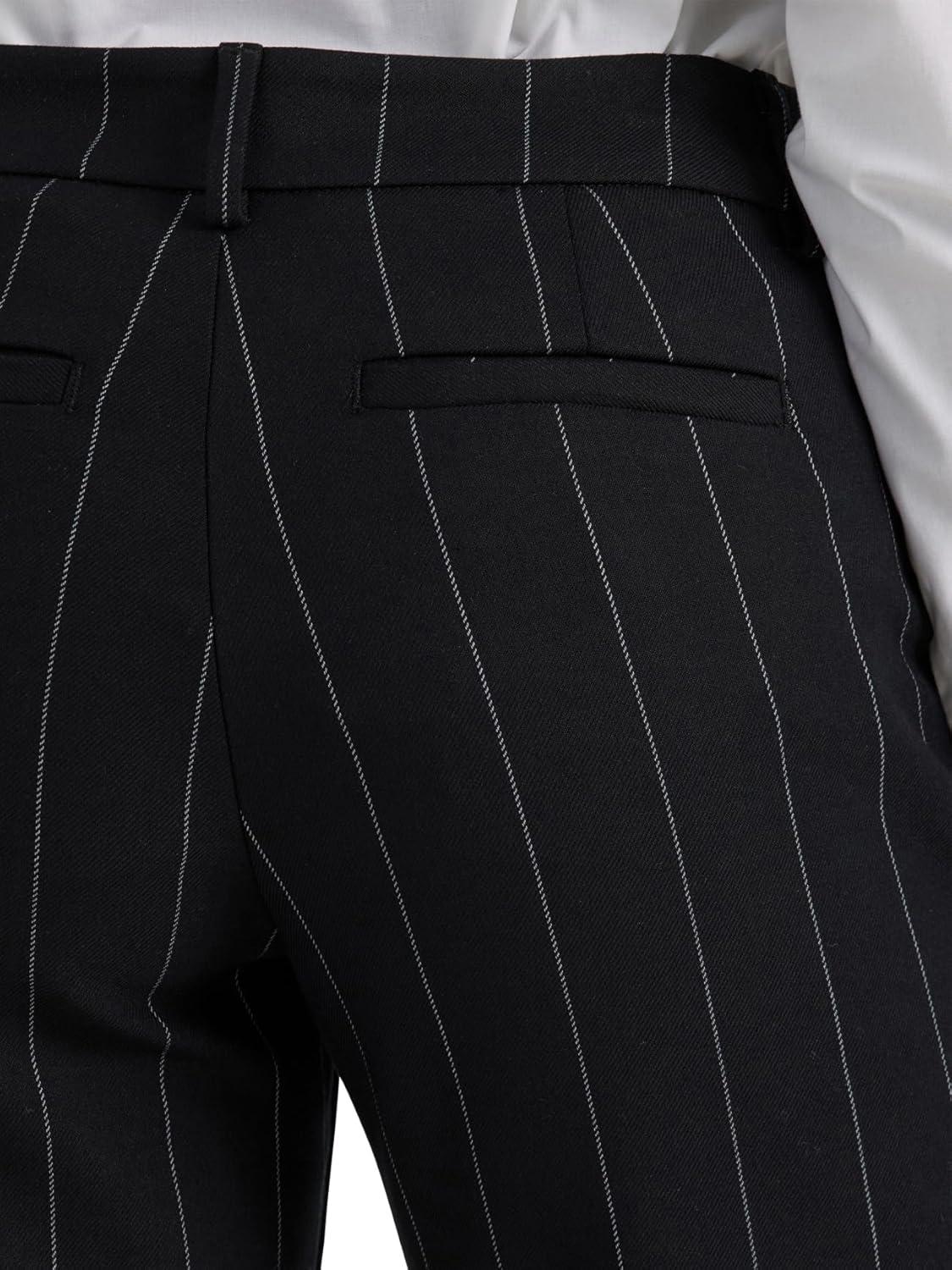 imageLee Womens Wrinkle Free Relaxed Fit Straight Leg PantBlack Pinstripe