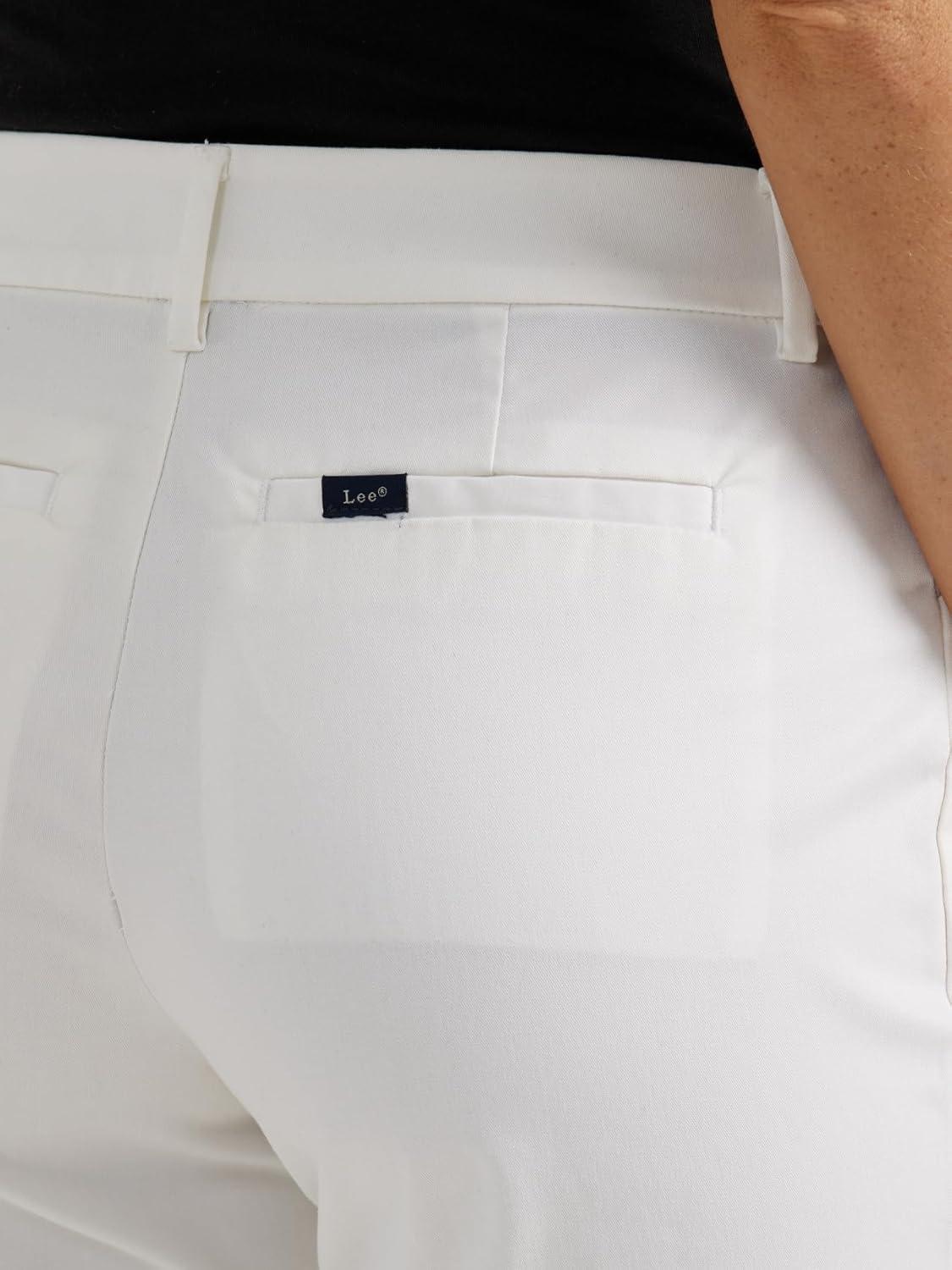 imageLee Womens Wrinkle Free Relaxed Fit Straight Leg PantBright White
