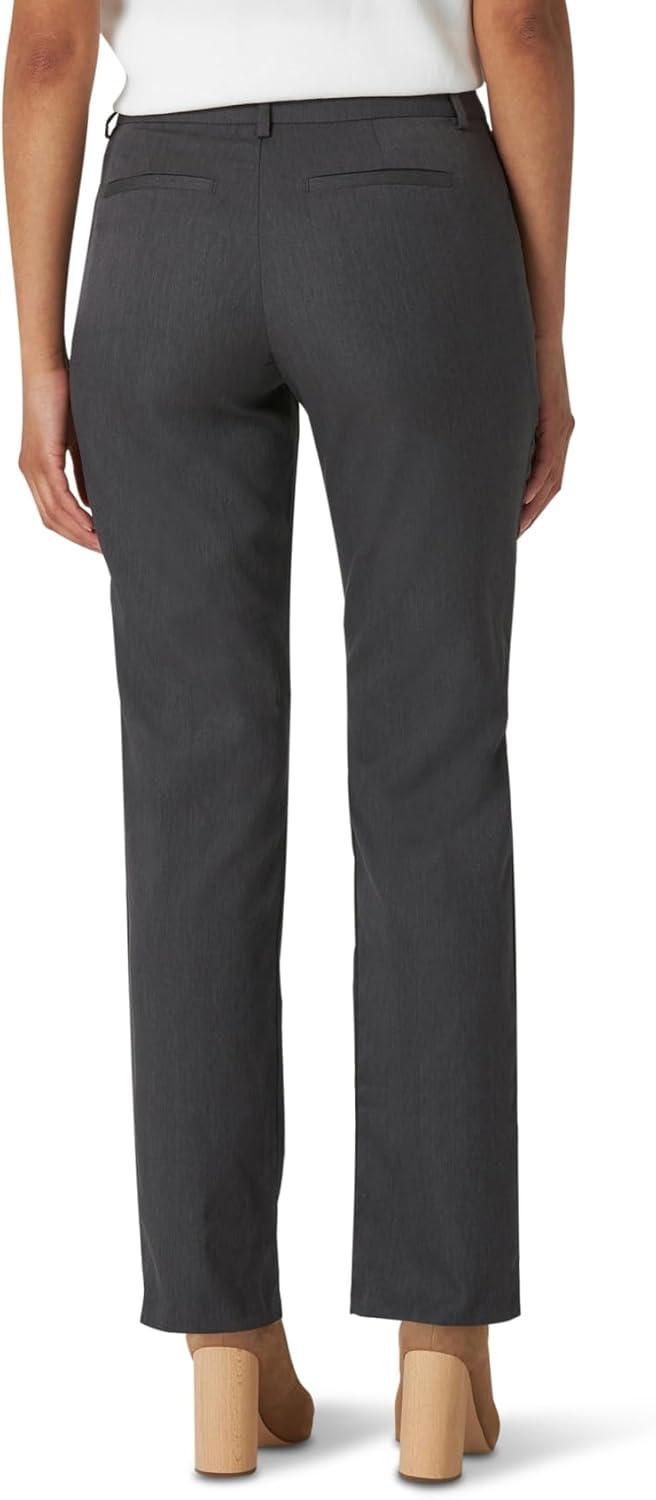 imageLee Womens Wrinkle Free Relaxed Fit Straight Leg PantCharcoal Heather