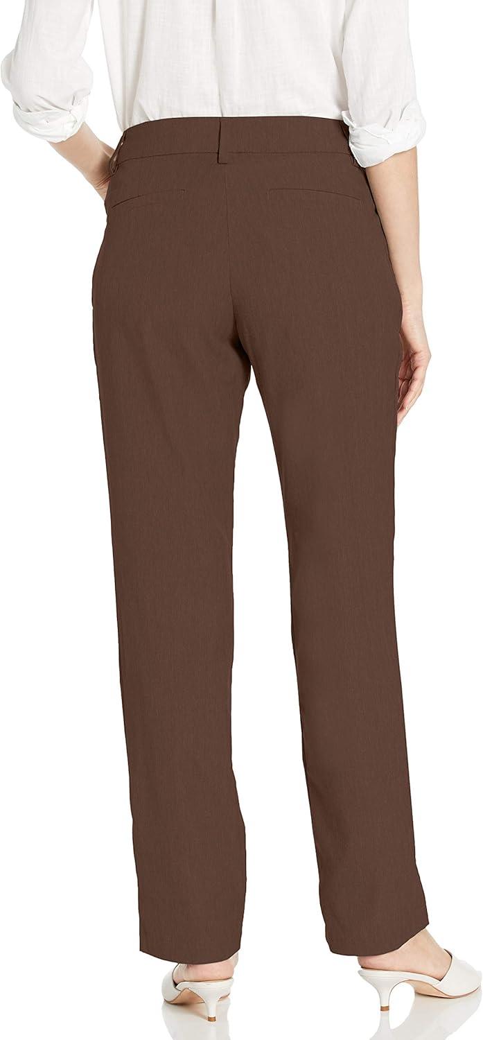 imageLee Womens Wrinkle Free Relaxed Fit Straight Leg PantChestnut Herringbone