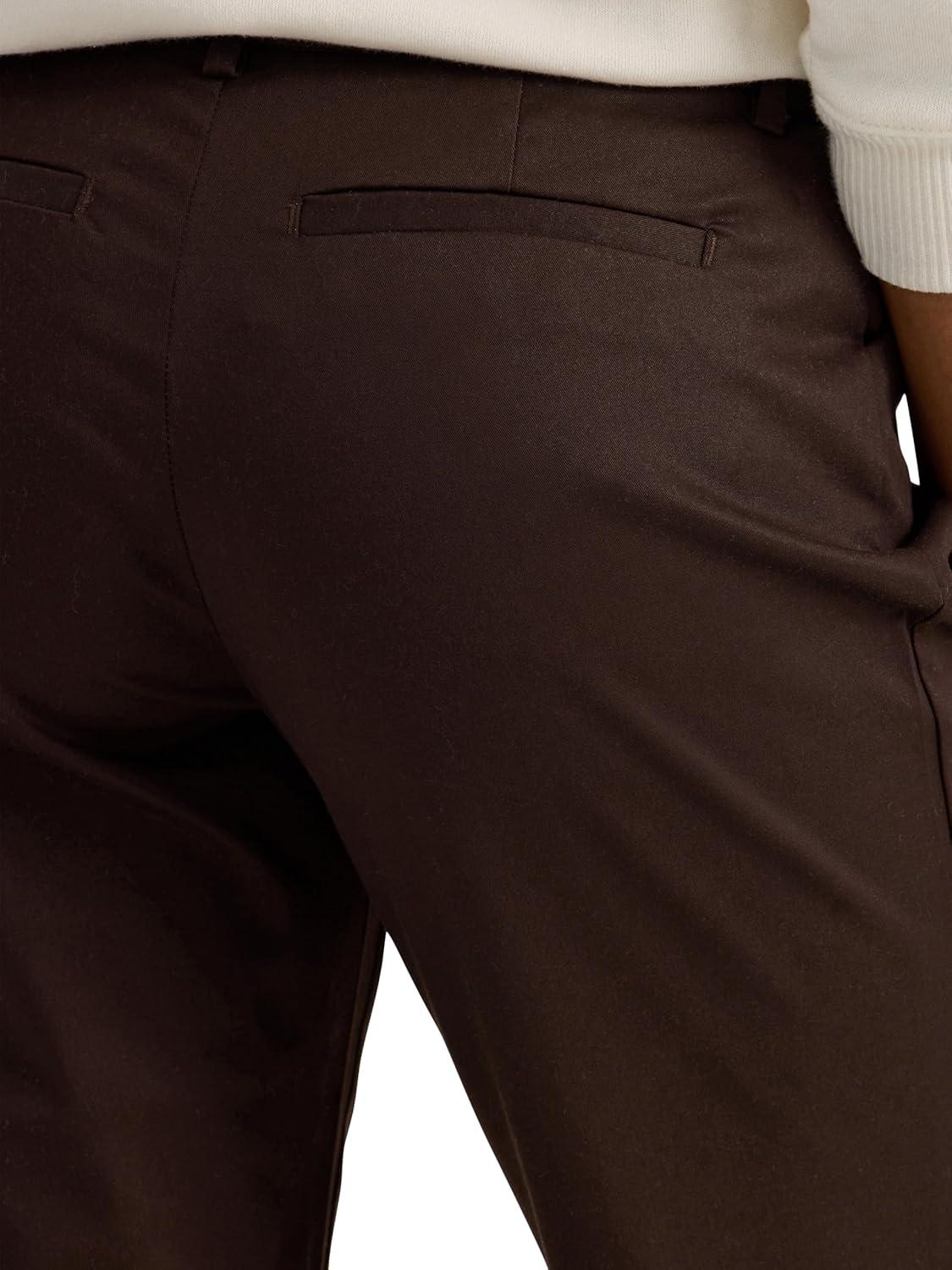 imageLee Womens Wrinkle Free Relaxed Fit Straight Leg PantEspresso