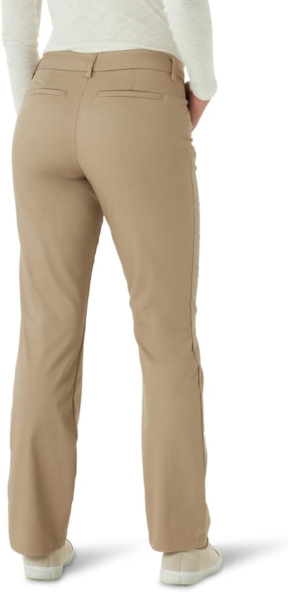 imageLee Womens Wrinkle Free Relaxed Fit Straight Leg PantFlax