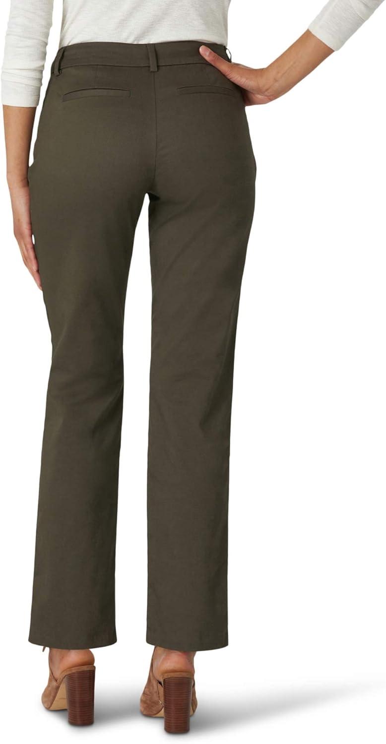 imageLee Womens Wrinkle Free Relaxed Fit Straight Leg PantFrontier Olive
