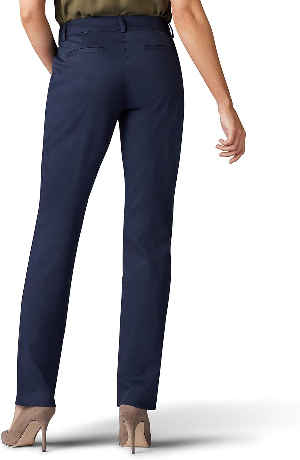 imageLee Womens Wrinkle Free Relaxed Fit Straight Leg PantImperial Blue