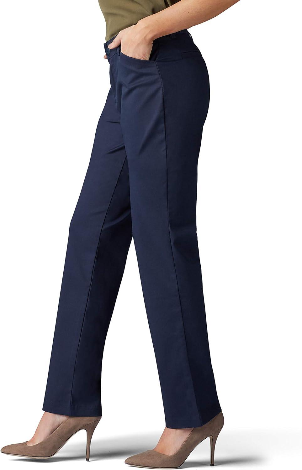 imageLee Womens Wrinkle Free Relaxed Fit Straight Leg PantImperial Blue